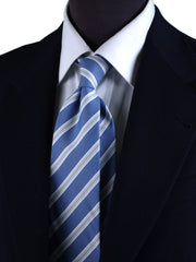 Cravatta blu 3 Pieghe LELLA in cotone