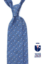 GALACE 3-fold light blue silk/cotton tie