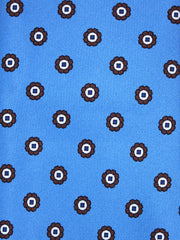 Cravatta 3 pieghe celeste in seta stampata VANNY