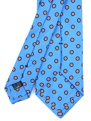 Cravatta 3 pieghe celeste in seta stampata VANNY