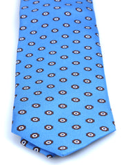 Cravatta 3 pieghe celeste in seta stampata VANNY