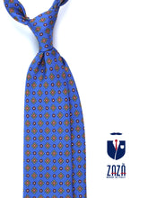 Cravatta celeste 3 Pieghe MARGY in seta stampata