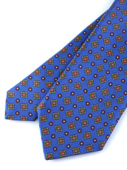 Cravatta celeste 3 Pieghe MARGY in seta stampata