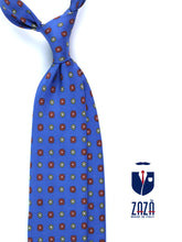 Cravatta celeste 3 Pieghe VALERY in seta stampata