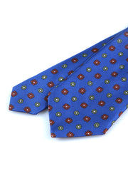 Cravatta celeste 3 Pieghe VALERY in seta stampata