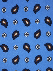 Cravatta celeste 3 Pieghe ESTER in seta stampata