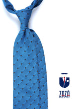 Cravatta 3 pieghe turchese in seta/cotone MARTIN