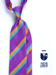 NADIA Purple Jacquard Silk 3 fold Necktie