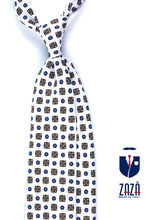 Cravatta bianca 3 Pieghe GAIA in seta stampata