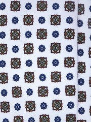 Cravatta bianca 3 Pieghe GAIA in seta stampata