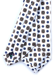 Cravatta bianca 3 Pieghe GAIA in seta stampata