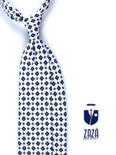 Cravatta bianca 3 Pieghe MARGY in seta stampata