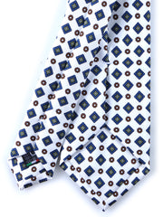 Cravatta bianca 3 Pieghe MARGY in seta stampata