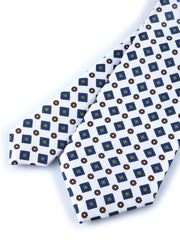 Cravatta bianca 3 Pieghe MARGY in seta stampata