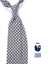 Cravatta bianca 3 Pieghe BARDOT in seta stampata