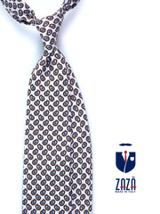 Cravatta bianca 3 Pieghe BARDOT in seta stampata