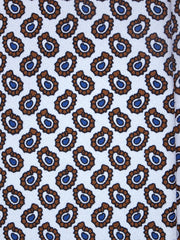 Cravatta bianca 3 Pieghe BARDOT in seta stampata