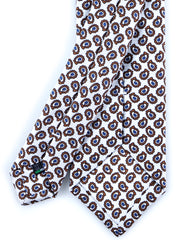 Cravatta bianca 3 Pieghe BARDOT in seta stampata