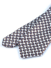 Cravatta bianca 3 Pieghe BARDOT in seta stampata