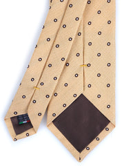 BRIGITTE Yellow Jacquard Silk 3-Fold Tie