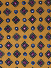 Cravatta gialla 3 Pieghe MARGY in seta stampata