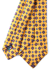 Cravatta gialla 3 Pieghe MARGY in seta stampata