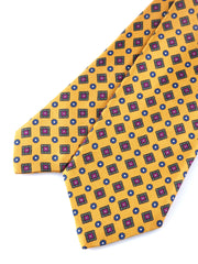 Cravatta gialla 3 Pieghe MARGY in seta stampata