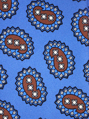 Cravatta blu avion 3 Pieghe HERITAGE in seta stampata inglese