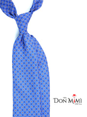 Cravatta blu avion 3 Pieghe GASPACE in seta stampata inglese