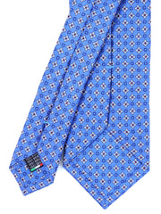 Cravatta blu avion 3 Pieghe GASPACE in seta stampata inglese