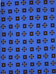 Cravatta blu avion 3 Pieghe PAMELA in seta stampata inglese