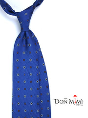 Cravatta blu 3 Pieghe ESTELLA in seta stampata inglese
