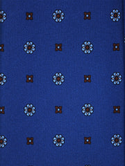Cravatta blu 3 Pieghe ESTELLA in seta stampata inglese