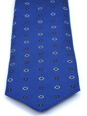 Cravatta blu 3 Pieghe ESTELLA in seta stampata inglese