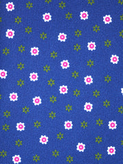 Cravatta blu 3 Pieghe JULIA in seta stampata inglese
