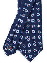 Cravatta blu 3 Pieghe NIKKY in seta stampata inglese