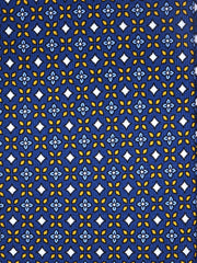 Cravatta blu 3 Pieghe DONATA in seta stampata inglese