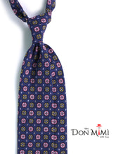 Cravatta blu 3 Pieghe CORLETO in seta madder italiana