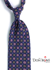 Cravatta blu 3 Pieghe CORLETO in seta madder italiana