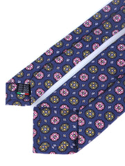 Cravatta blu 3 Pieghe CORLETO in seta madder italiana