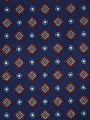 Cravatta blu 3 Pieghe MANTOVA in seta madder italiana