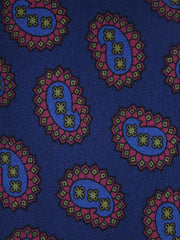 Cravatta blu/avion 3 Pieghe HERITAGE in seta stampata inglese