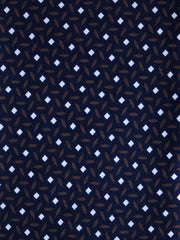 Cravatta blu/grigio 3 Pieghe DEBHORA in seta raso stampata