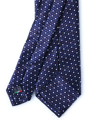 Cravatta blu/grigio 3 Pieghe DEBHORA in seta raso stampata