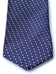 Cravatta blu/grigio 3 Pieghe DEBHORA in seta raso stampata