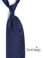 Cravatta blu/grigio 3 Pieghe SHILLA in seta raso stampata