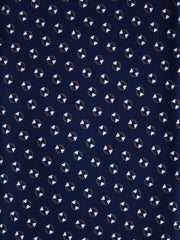 Cravatta blu/grigio 3 Pieghe SHILLA in seta raso stampata