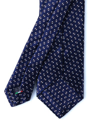 Cravatta blu/grigio 3 Pieghe SHILLA in seta raso stampata