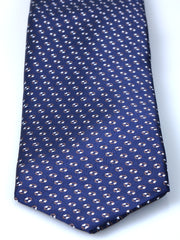 Cravatta blu/grigio 3 Pieghe SHILLA in seta raso stampata