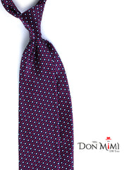 Cravatta blu/rosso 3 Pieghe DEBHORA in seta raso stampata